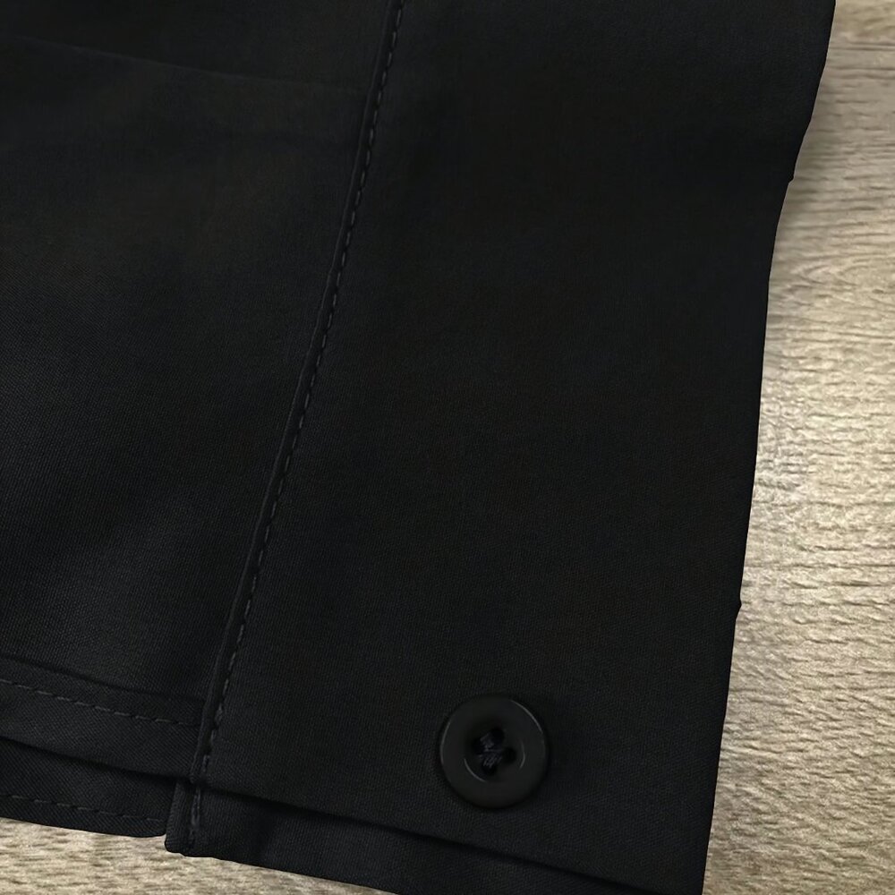 Black Chic Single Breasted Side Tie Loose Blouse - Picture 4 of 4